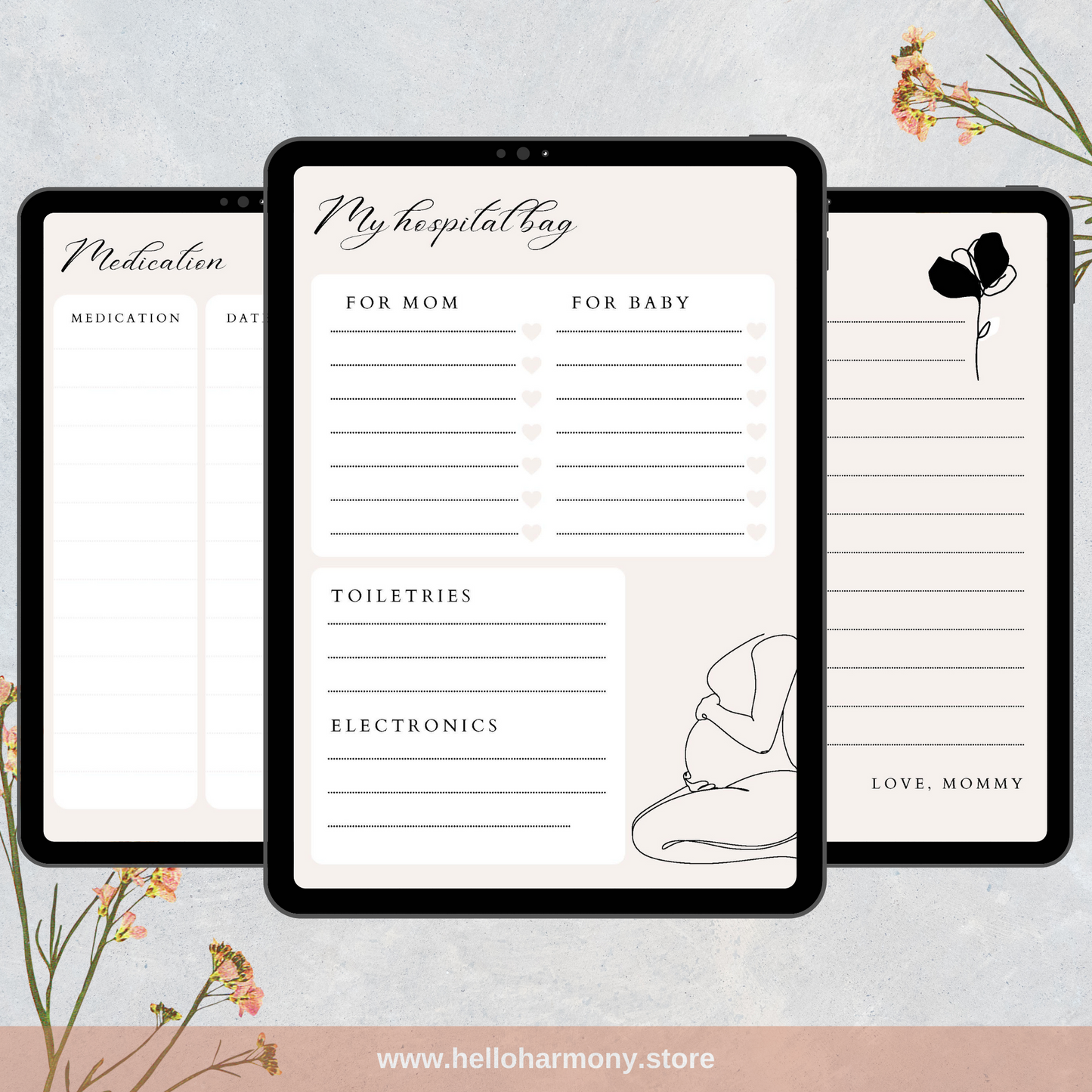 Printable Pregnancy Planner & Tracker | 7 Templates | Printer Friendly | Vertical