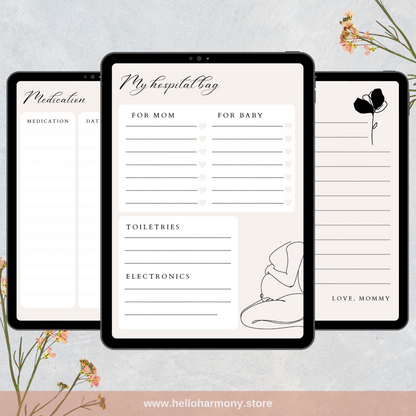 Printable Pregnancy Planner & Tracker | 7 Templates | Printer Friendly | Vertical