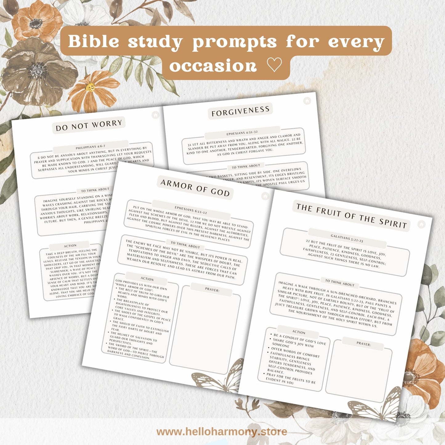 Women's Loved & Blessed Prayer/Gratitude Journal | 50+ Hyperlinked Pages | Digital Christian Planner | Vertical