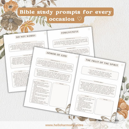 Women's Loved & Blessed Prayer/Gratitude Journal | 50+ Hyperlinked Pages | Digital Christian Planner | Vertical